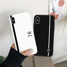 Capa para iphone x xs max x xr 11 pro 7 8 6s plus preto branco silicone macio telefone coque(China)
