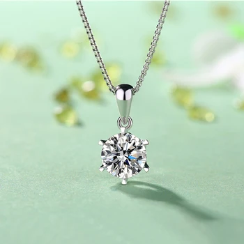 18K White Gold 1 Carat Moissanite Diamond Women Pendant Necklaces Round Wedding Party Engagement Anniversary Necklaces VVS
18K White Gold 1 Carat Moissanite Diamond Women Pendant Necklaces Round Wedding Party Engagement Anniversary Necklaces VVS