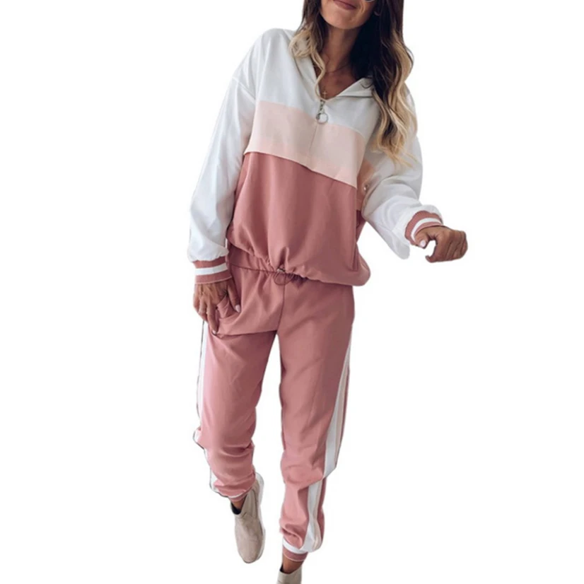 Autumn Women's Tracksuit 2020 Two Piece Set Hooded Sweatshirts Sweatpants Striped Patchwork Fleece Women's Fitness Sweatshirts
Autumn Women's Tracksuit 2020 Two Piece Set Hooded Sweatshirts Sweatpants Striped Patchwork Fleece Women's Fitness Sweatshirts