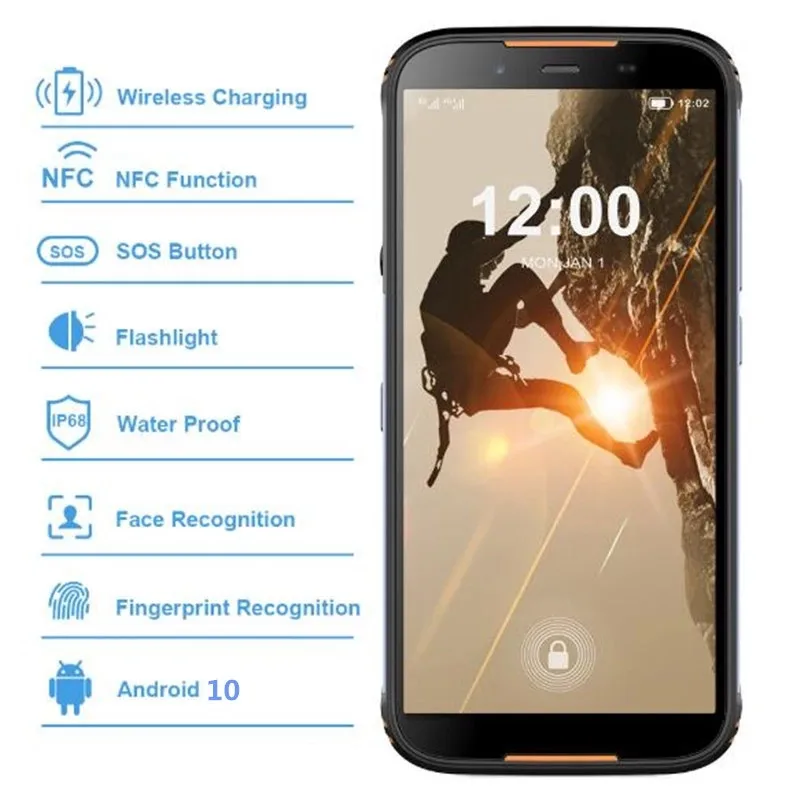 В наличии HOMTOM HT80 влагозащита IP68 Android 10 4G LTE 5 дюйма 18:9 HD + MT6737 NFC Беспроводная зарядка