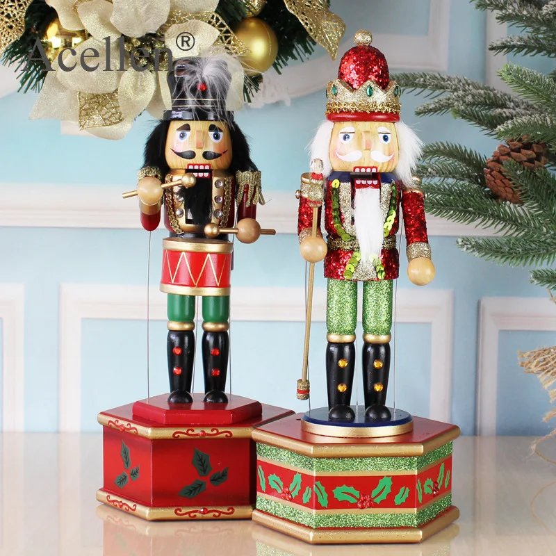 38cm Wooden Nutcracker Nutcracker Doll Puppet Music Box for Home Christmas Decoration Figurines Ornaments Gifts
38cm Wooden Nutcracker Nutcracker Doll Puppet Music Box for Home Christmas Decoration Figurines Ornaments Gifts