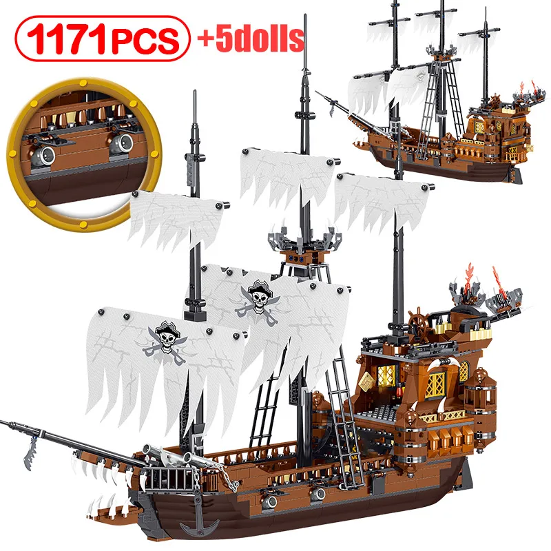 Модель лодки Пираты Карибского моря 1171 шт. конструктор фильмы фигурки пиратского