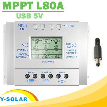 80A Solar Charge Controller 12V 24V LCD Display Controller with Load Dual Timer Control High Efficiency Solar Tracking System
80A Solar Charge Controller 12V 24V LCD Display Controller with Load Dual Timer Control High Efficiency Solar Tracking System