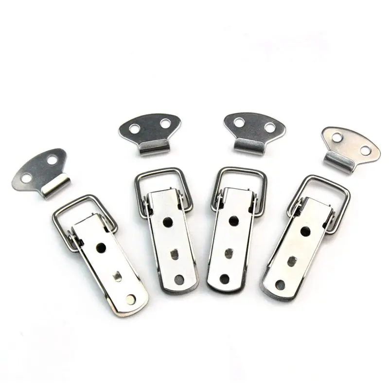 Hot New 4 Set Stainless Spring Loaded Toggle Case Box Chest Trunk Latch Catch Clamp Clip