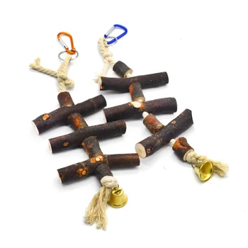 Natural Wooden Bird parrot colorful Toy chews a bite String and two ropes hanging in a cage
Natural Wooden Bird parrot colorful Toy chews a bite String and two ropes hanging in a cage
