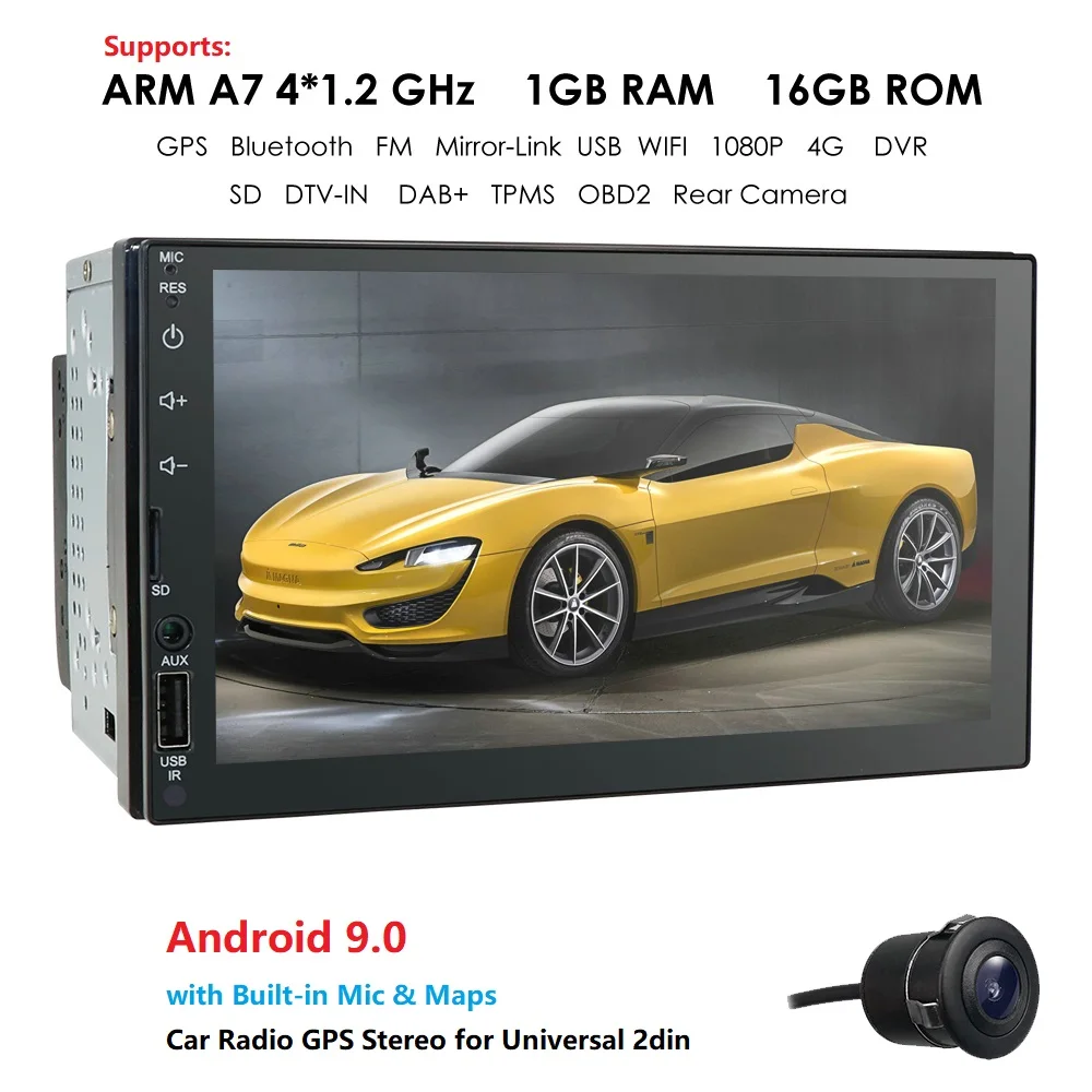 AU/DE Stock Android 9.0 Car Radio Stereo GPS Navigation Bluetooth wifi Universal 7'' 2din Car Radio Stereo Quad Core Multimedia
AU/DE Stock Android 9.0 Car Radio Stereo GPS Navigation Bluetooth wifi Universal 7'' 2din Car Radio Stereo Quad Core Multimedia