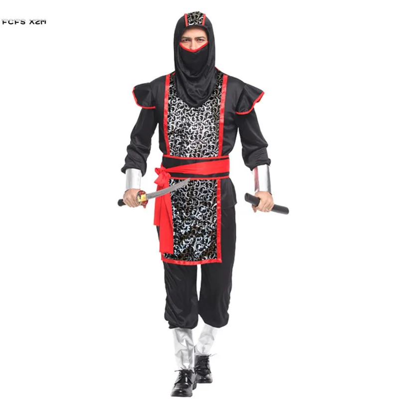 

Men Halloween Japanese Ninja Warrior Costumes Adult Cosplay Carnival Purim Parade Masquerade Stage Role Play Party Dress