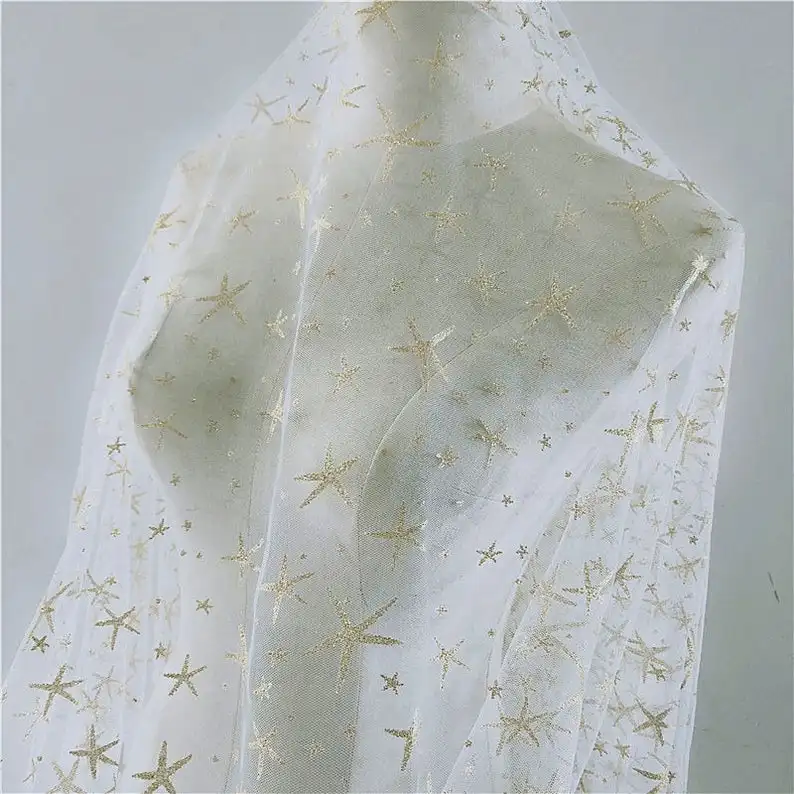 Glitter Gold Star Lace Fabric, Stars Mesh Lace Fabric for Girl Dress,Prom Dress, bride dress, Evening Dress, Couture Gowns
Glitter Gold Star Lace Fabric, Stars Mesh Lace Fabric for Girl Dress,Prom Dress, bride dress, Evening Dress, Couture Gowns