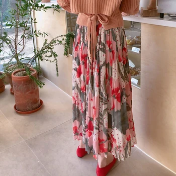 Tulip Floral Print Pleated Skirts Women Spring Long Maxi Skirt Elastic Waist Chiffon Skirts Elegant Sweet Summer Vintage W355
Tulip Floral Print Pleated Skirts Women Spring Long Maxi Skirt Elastic Waist Chiffon Skirts Elegant Sweet Summer Vintage W355