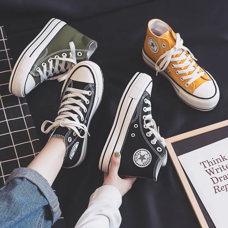 Fashion Women Canvas Shoes Trend Platform Shoes New Comfortable Breathable High Quality Thick Bottom Vulcanized Shoes Women
Fashion Women Canvas Shoes Trend Platform Shoes New Comfortable Breathable High Quality Thick Bottom Vulcanized Shoes Women