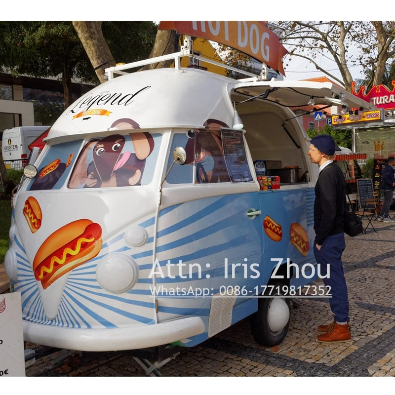 Фото Мобильная тележка для еды в стиле ретро фургон креп-тележка продажи из