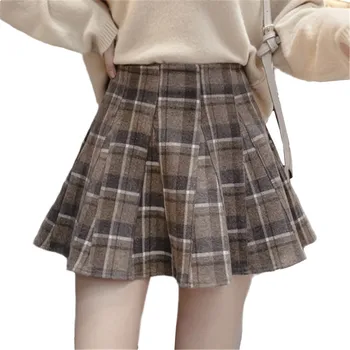 Autumn Winter Vintage Plaid Wool Pleated Skirt Women 2019 Korean Style High Waist Ladies Warm Woolen Mini Skirts Female
Autumn Winter Vintage Plaid Wool Pleated Skirt Women 2019 Korean Style High Waist Ladies Warm Woolen Mini Skirts Female