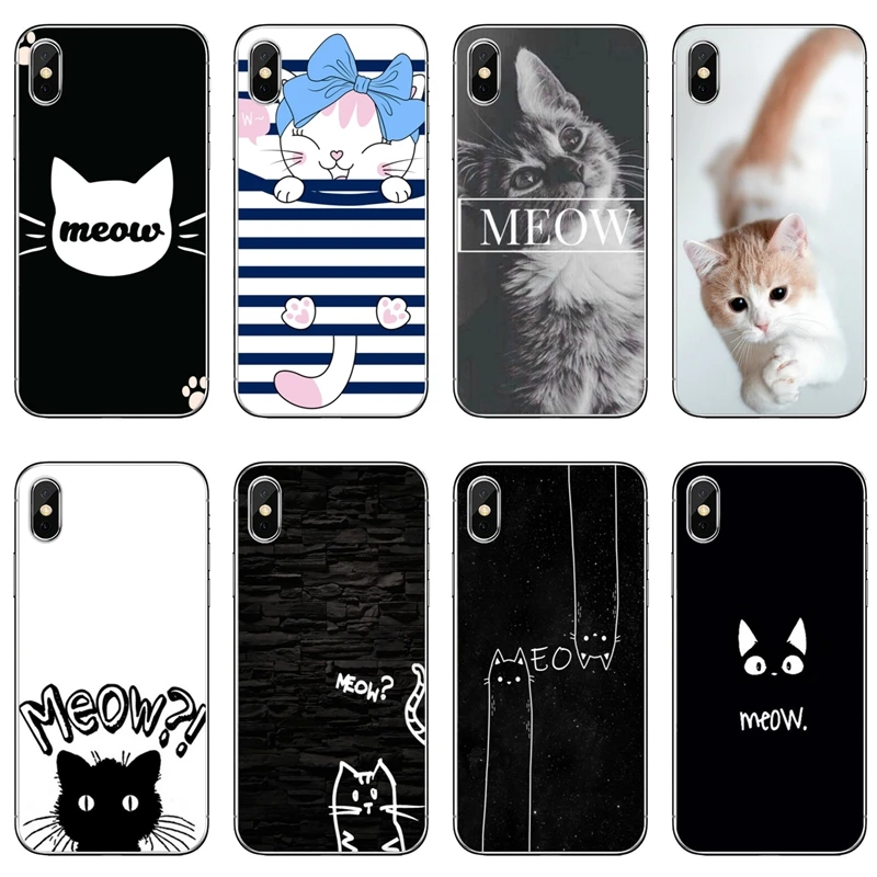 meow lovely cute cat kitty cover case For Samsung Galaxy S10 Lite S9 S8 S7 S6 edge Plus S5 S4 Note 9 8 5 4 3 mini | Мобильные