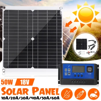 50W 100W Flexible Solar Panel 10A 20A 30 Solar Controller Module for Car RV Boat Home Roof Camping 12V 24V Solar Battery charger
50W 100W Flexible Solar Panel 10A 20A 30 Solar Controller Module for Car RV Boat Home Roof Camping 12V 24V Solar Battery charger