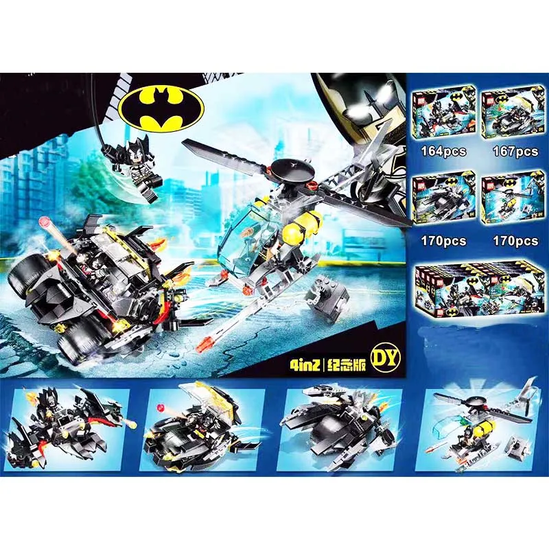 4pcs Avenger Super Hero Batman War Chariot Building Blocks Toy boy Birthday Gift Brinquedo B783
4pcs Avenger Super Hero Batman War Chariot Building Blocks Toy boy Birthday Gift Brinquedo B783