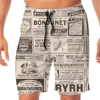 Men Casual Summer Hawaiian Beach Pants Half Trousers Retro Newspapers
Men Casual Summer Hawaiian Beach Pants Half Trousers Retro Newspapers