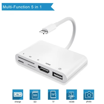 THT-020+ 5 in 1 Lightning to USB Camera Reader adapter SD TF Card Camera Connection Kits For iPhone 11series /Xs/Max/Air/7
THT-020+ 5 in 1 Lightning to USB Camera Reader adapter SD TF Card Camera Connection Kits For iPhone 11series /Xs/Max/Air/7