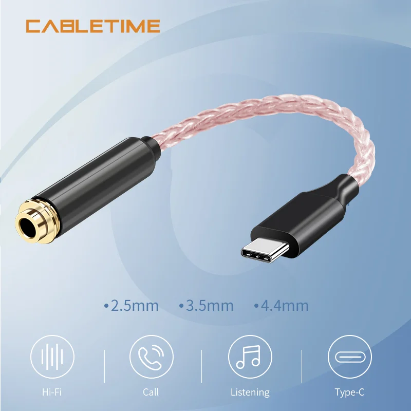 Медный Hi Fi кабель для обновления кабеля USB Type C 3 5 мм усилитель наушников