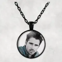 コリンファレルパーソナルフォトネックレス絵の宝石ネックレスペンダントサークルフォトロケット記念写真のギフ(China)