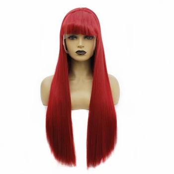 Hand Tied Natural Long Front Lace Straight Wig with Bangs Red Color Heat Resistant Synthetic Lace Front Wig High Temperature
Hand Tied Natural Long Front Lace Straight Wig with Bangs Red Color Heat Resistant Synthetic Lace Front Wig High Temperature