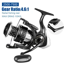 Fishing Reel Spinning Reel Strong 10KG Max Drag 4.6:1 Ratio Metal Spool Accessories Saltwater Sea Reels Freshwater Carp Pesca
Fishing Reel Spinning Reel Strong 10KG Max Drag 4.6:1 Ratio Metal Spool Accessories Saltwater Sea Reels Freshwater Carp Pesca