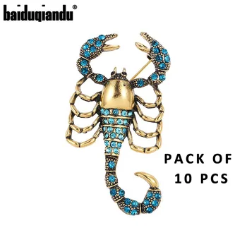 Pack of 10 Pcs baiduqiandu High Quality Light Blue Rhinestones Scorpion Brooch Pins Fashion Decorative Jewelry
Pack of 10 Pcs baiduqiandu High Quality Light Blue Rhinestones Scorpion Brooch Pins Fashion Decorative Jewelry