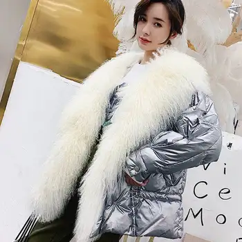 Female Fashion Down Jacket Big Plush Collar Lapel Glossy Material Women Casual Short Waist Drawstring Jacket Coat New Winte
Female Fashion Down Jacket Big Plush Collar Lapel Glossy Material Women Casual Short Waist Drawstring Jacket Coat New Winte