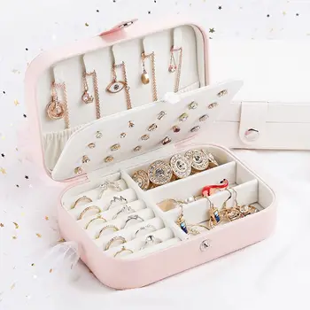 Protable Leather Jewelry Storage Box Earrings Ring Necklace Case Jewel Packaging Travel Cosmetics Beauty Organizer Container Box
Protable Leather Jewelry Storage Box Earrings Ring Necklace Case Jewel Packaging Travel Cosmetics Beauty Organizer Container Box