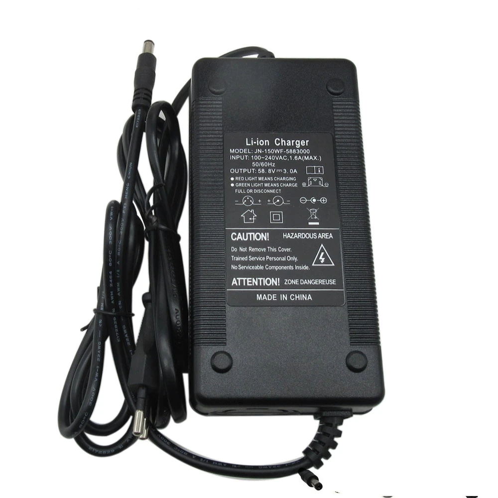 58.8V 3A Lithium Charger 51.8V, 52V 14S Li-Ion Electric Bicycle Scooter Battery Charger with Fan
58.8V 3A Lithium Charger 51.8V, 52V 14S Li-Ion Electric Bicycle Scooter Battery Charger with Fan