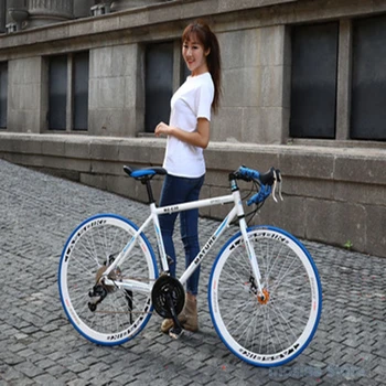 Aluminum alloy road bike racing 30/33 speed bend to double disc brake sports car 700C variable speed student bicycle
Aluminum alloy road bike racing 30/33 speed bend to double disc brake sports car 700C variable speed student bicycle