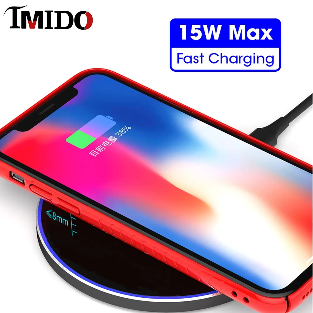 

15W QI Fast Best Wireless Charger Pad For Samsung S10+ NOTE 10 PLUS 5G Tpye C QC 3.0 For Xiaomi Mi 9 Huawei P30 Pro Mate 30 PRO