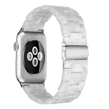 Resin Watch Band For i Watch 5 40mm Apple Watch Series 4 44mm Pearl White Strap Women Bracelet Men Bands 38mm 42mm
Resin Watch Band For i Watch 5 40mm Apple Watch Series 4 44mm Pearl White Strap Women Bracelet Men Bands 38mm 42mm