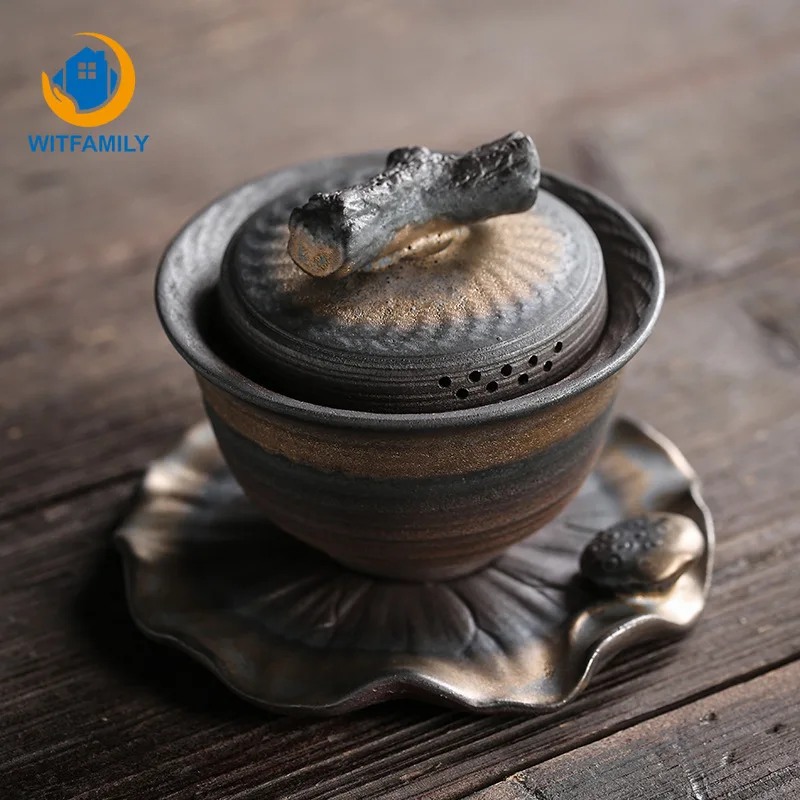 Керамический чайный горшок чайная чашка набор кунг-фу железная глазурованная