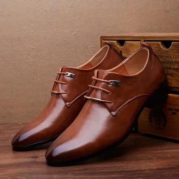 Merkmak Men Leather Shoes Man Business Dress Classic Style Flats Brown Black Lace Up Pointed Toe Shoe For Men Oxford Shoes
Merkmak Men Leather Shoes Man Business Dress Classic Style Flats Brown Black Lace Up Pointed Toe Shoe For Men Oxford Shoes