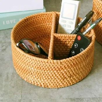 Desktop Storage Basket Hand-Woven Rattan 3 Compartment Storage Box Storage Box Equipment and Storage Basket (190 Mm 3 Grid Round
Desktop Storage Basket Hand-Woven Rattan 3 Compartment Storage Box Storage Box Equipment and Storage Basket (190 Mm 3 Grid Round