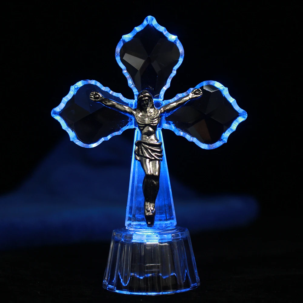 Charming Illuminable Color Changing LED Light Crystal Glass Cross Jesus Figurine Miniature Desktop Home Decoration
Charming Illuminable Color Changing LED Light Crystal Glass Cross Jesus Figurine Miniature Desktop Home Decoration