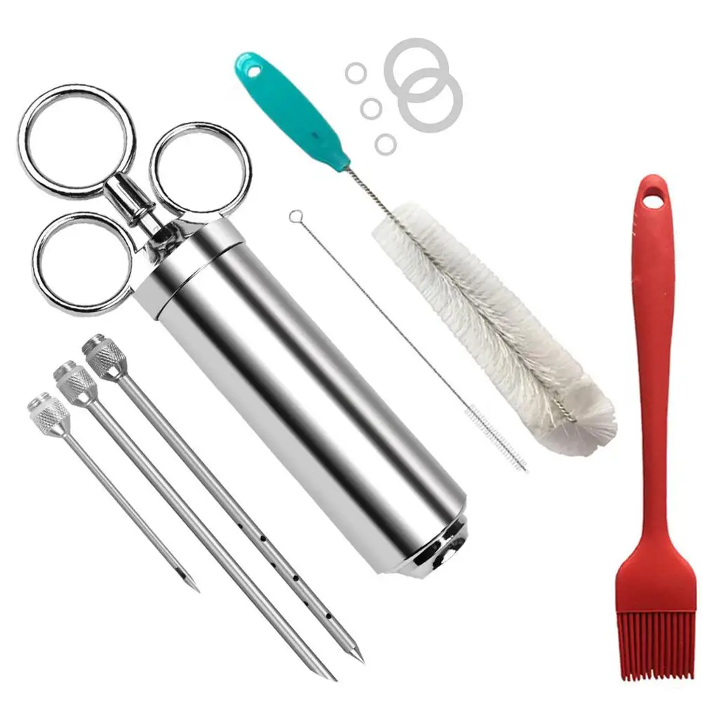 Upgrade Meat Injector Syringe,Poultry Marinade Flavour Injector Meat Seasoning Injectors BBQ Kit Kitchen Tools with 3 Needles
Upgrade Meat Injector Syringe,Poultry Marinade Flavour Injector Meat Seasoning Injectors BBQ Kit Kitchen Tools with 3 Needles