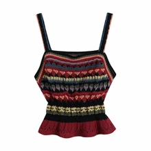 Women Color Striped Crochet Knitted Suspender Short Sweater Female Sleeveless Pullover Casual Lady Slim Crop Tops SW1220
Women Color Striped Crochet Knitted Suspender Short Sweater Female Sleeveless Pullover Casual Lady Slim Crop Tops SW1220