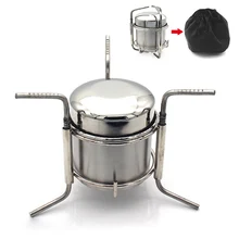 Camping alcool poêle acier inoxydable extérieur cuisinière pliante Mini esprit cuisinière pique-nique barbecue cuisinière(China)