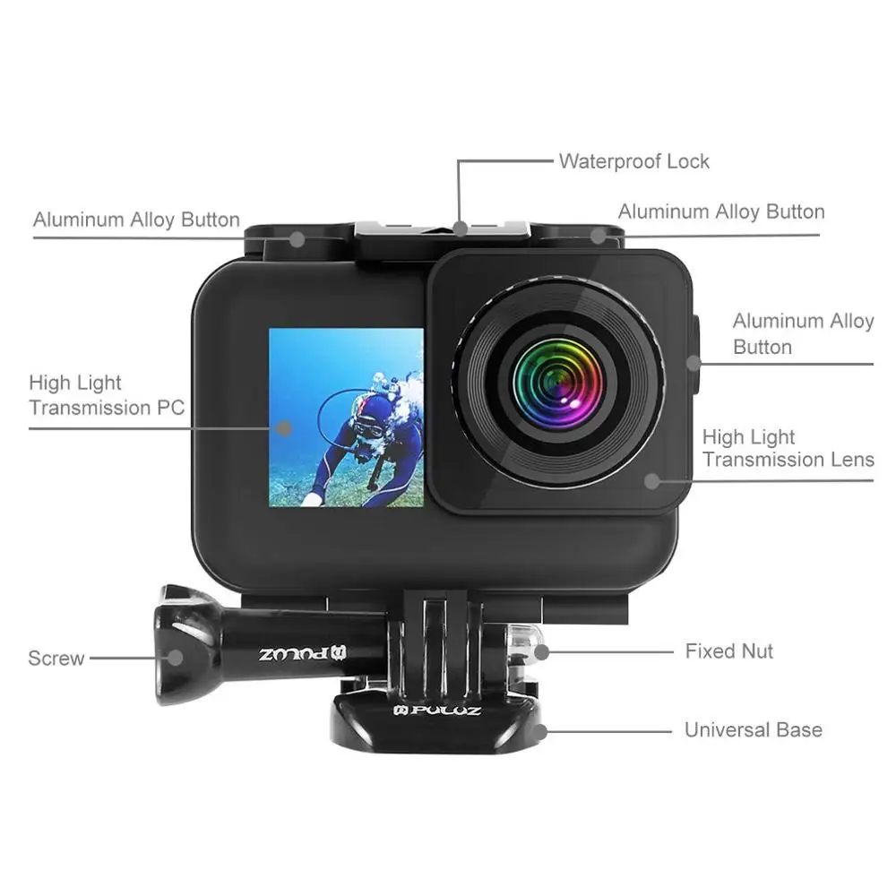 Puluz 61M Waterproof Case Cover Sports Camera Waterproof Case Buckle Basic Installation And Screw For Dji Osmo Action
Puluz 61M Waterproof Case Cover Sports Camera Waterproof Case Buckle Basic Installation And Screw For Dji Osmo Action