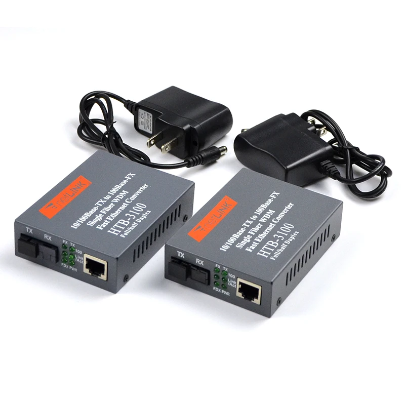 1Pair HTB-3100 Optical Fiber Media Converter Fiber Transceiver 10/100M Single Fiber 25km SC Connector fibra optica FTTH
1Pair HTB-3100 Optical Fiber Media Converter Fiber Transceiver 10/100M Single Fiber 25km SC Connector fibra optica FTTH