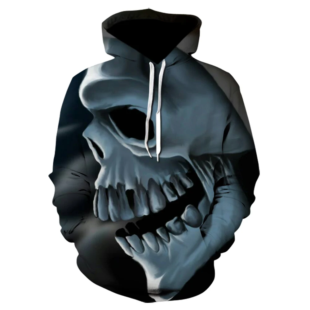 2019 Hot new skull men's Hoodie Sweatshirt 3D printing funny hip hop hoodie Gothic Skull Hoody autumn jacket sportswear | Мужская