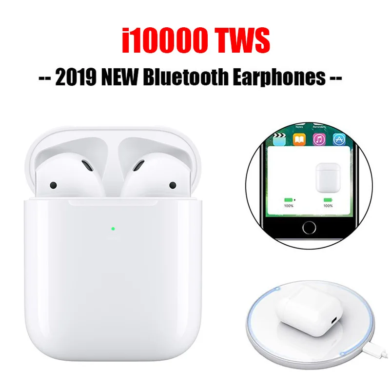 

i10000 tws 1:1 Smart Sensor 6D Bass Pop Up Wireless Charging Bluetooth Earbuds Earphone 6D Super Bass pk W1 i80 i200 i2000 i5000