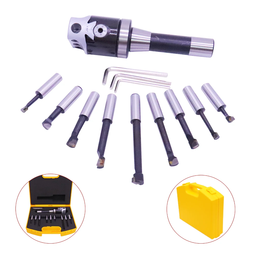 9Pcs 2" Precise R8 Boring Head R8 Shank Carbide Boring Bar Set Boring Tool for Milling Machine
9Pcs 2" Precise R8 Boring Head R8 Shank Carbide Boring Bar Set Boring Tool for Milling Machine