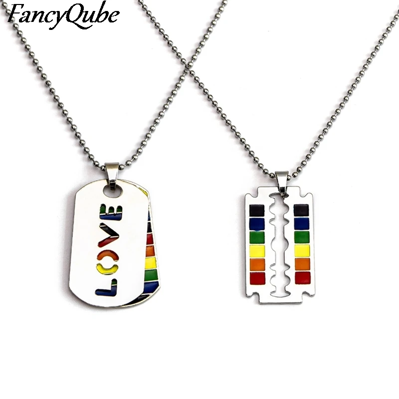 Модные радужные гей влюбленные ЛГБТ кулон ювелирные изделия ожерелье Радуга