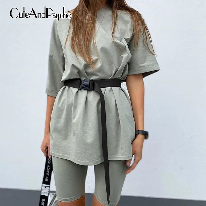 Basic Oversize Two Piece Short Set for Women Casual Tshirt and Shorts Set Homewear Streetwear Joggers Women 2 Sets Cuteandpsycho
Basic Oversize Two Piece Short Set for Women Casual Tshirt and Shorts Set Homewear Streetwear Joggers Women 2 Sets Cuteandpsycho