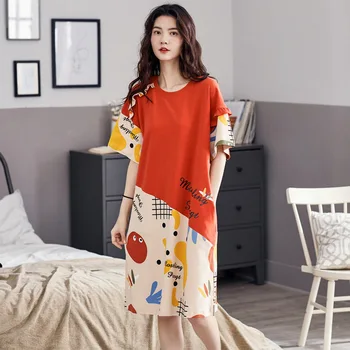 Summer New Style Pure Cotton Nightgown Korean-style Fresh and Sweet Princess Style Short Sleeve-Outer Wear Tracksuit Quasi-Stock
Summer New Style Pure Cotton Nightgown Korean-style Fresh and Sweet Princess Style Short Sleeve-Outer Wear Tracksuit Quasi-Stock