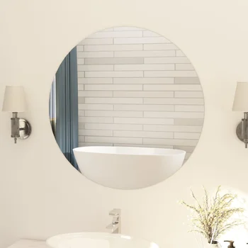 Frameless Mirror Round 80 cm Glass Simple and elegant Bath Mirror Beauty Makeup Anti Fog Wall Mounted Mirror Home Bedroom Mirror 
Frameless Mirror Round 80 cm Glass Simple and elegant Bath Mirror Beauty Makeup Anti Fog Wall Mounted Mirror Home Bedroom Mirror