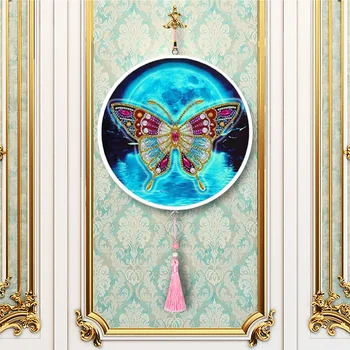 DIY Butterfly Diamond Painting Pendant with Tassel Partial Drill Special Shape Diamond Embroidery Cross Stitch With Round Frame
DIY Butterfly Diamond Painting Pendant with Tassel Partial Drill Special Shape Diamond Embroidery Cross Stitch With Round Frame