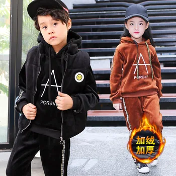 Children's Set Autumn And Winter Sports Hoodie BOY'S New Style Gold Velvet 3pcs Set Korean-style Girls Plus Velvet Children's Cl
Children's Set Autumn And Winter Sports Hoodie BOY'S New Style Gold Velvet 3pcs Set Korean-style Girls Plus Velvet Children's Cl